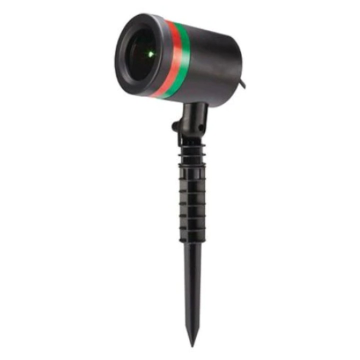 Proiector KlaussTech Laser de Exterior, Iluminare Verde si Rosu, Instalare in Sol, IP44, 100-240V, Modern, Negru