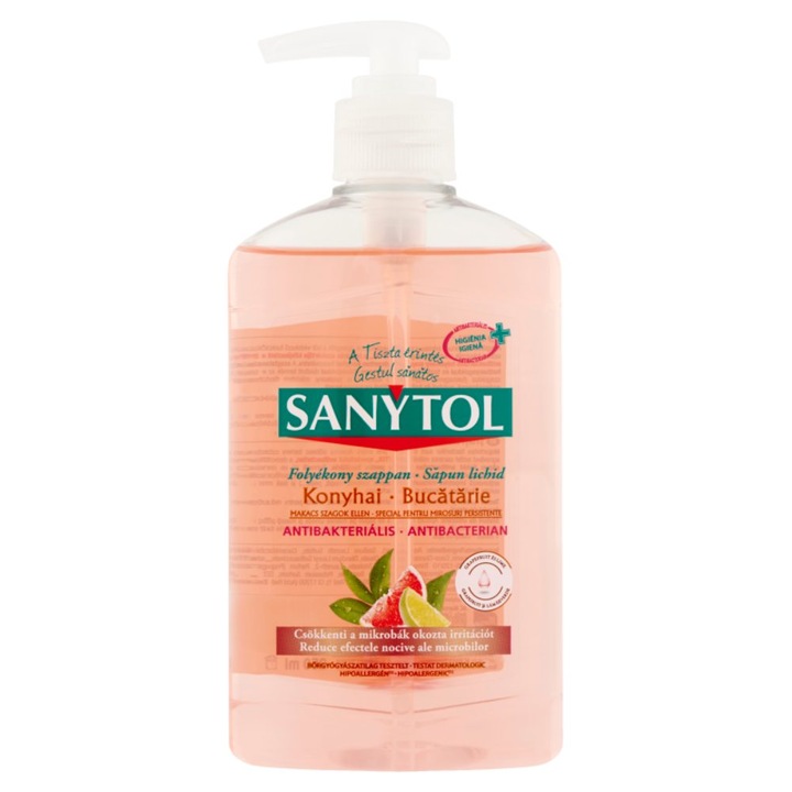 Folyékony szappan SANYTOL antibakteriális konyhai grapefuit és lime 250ml
