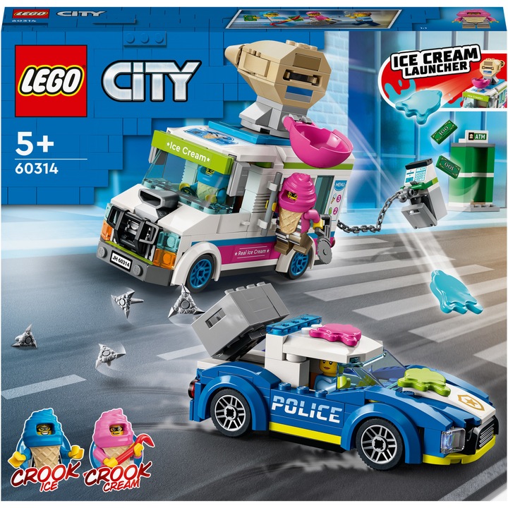 LEGO® City - Полицейско преследване на микробуса за сладолед 60314, 317 части