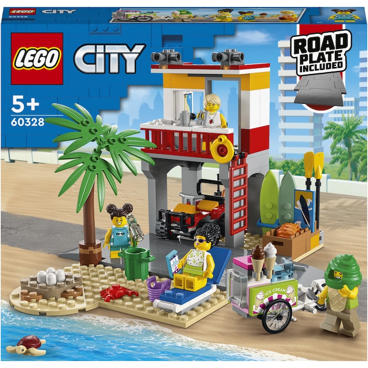 LEGO® City - Спасителен пост на плажа 60328, 211 части