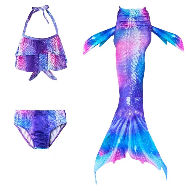 Costum de baie Sirena THK®, include, Roz/Albastru