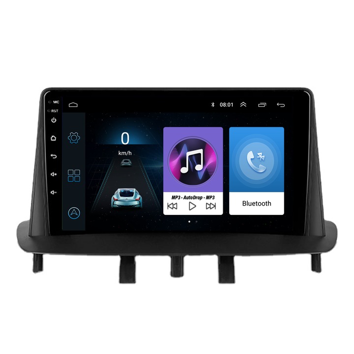 AutoDrop navigáció, kompatibilis: Renault Megane 3 / Fluence (2009-2016), Android 9.1, 1 GB RAM és 16 GB ROM, 9 hüvelykes - AD-BGPMEGANE3MTK