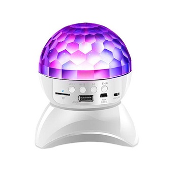 Boxa bluetooth cu Glob Disco RGB, incarcare USB, slot MicroSD, Alb Boxa bluetooth cu Glob Disco RGB, incarcare USB, slot MicroSD, Alb
