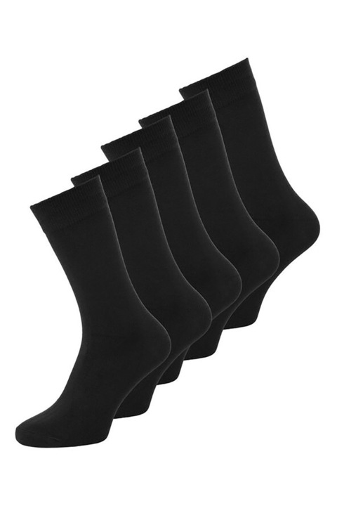 Jack & Jones, Set de sosete lungi - 5 perechi, Negru, One Size