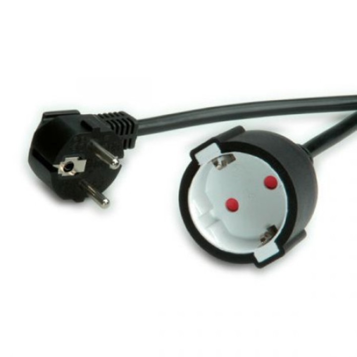 Hosszabbítókábel Roline SS001127, fekete, 16A - 250V, Schuko, Tápkábel, 10 méter