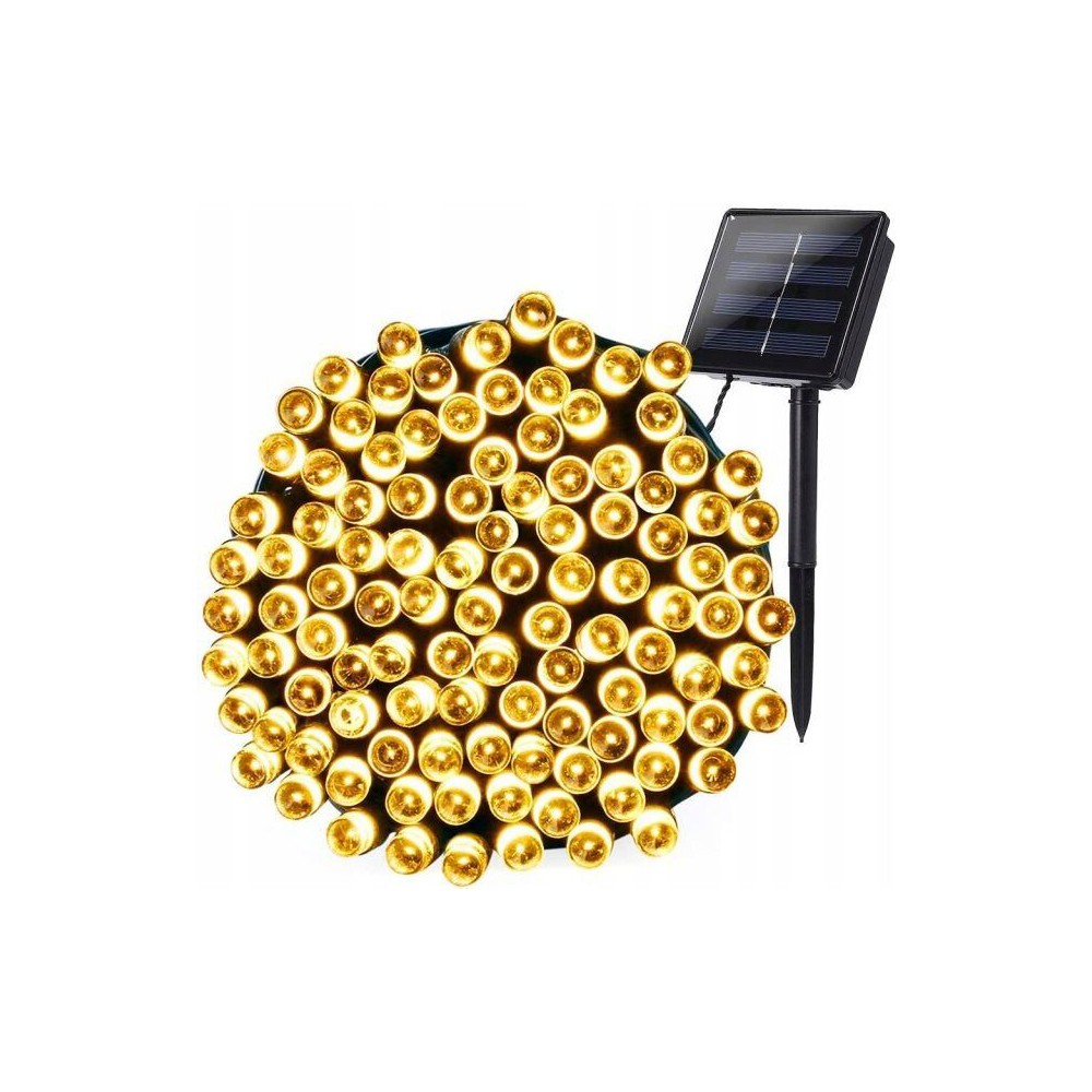 Ghirlanda luminoasa solara 21.9m cu 200 led-uri alb cald
