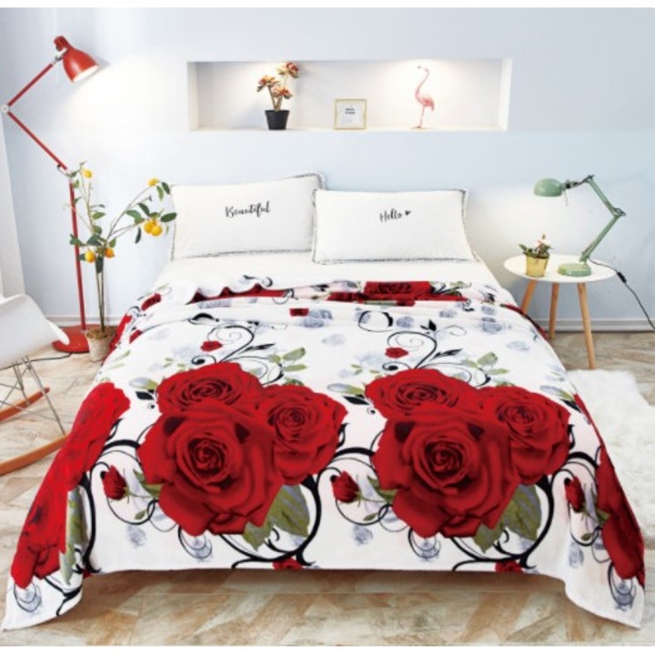 Patura Cocolino Pufoasa, pat dublu, multicolor, 200x230cm, FLO27