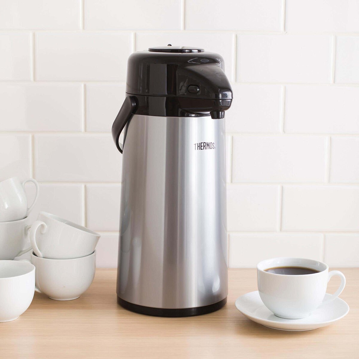 Термос Thermos Coffee Butler 9211206, С помпа 1.9 л, Инокс, Запазва