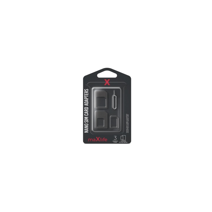 3 в 1 Nano SIM адаптер за Micro SIM или стандартна SIM карта, включен ключ