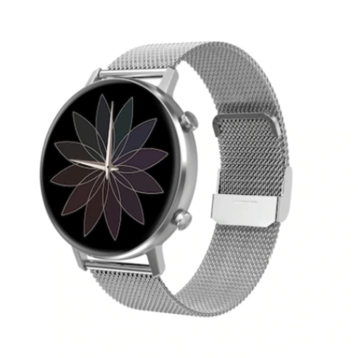 Смарт часовник, SOLTOY DT96 PRO SmartWatch, SpO2 оксиметър, ЕКГ, Full HD цветен дисплей, известия за обаждания/SMS/Whatsapp/Facebook, Мониторинг на пулса и сърдечния ритъм, Множество интерфейси, различни функции, Сребрист метал