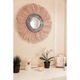 Oglinda decorativa cu pene roz de porumbel, model ARETTE PINK, Ø 50 55 cm