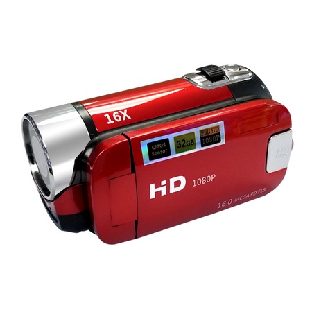 Camera video digitala, GOGOU, 16X ZOOM, Full HD 1080P, 16 milioane de pixeli, anti-shake, rosu