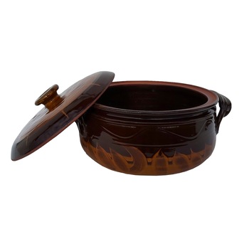 Oala pentru sarmale, cuptor, ceramica, rotunda, 4 litri, maro, 25x12 Oala pentru sarmale, cuptor, ceramica, rotunda, 4 litri, maro, 25x12