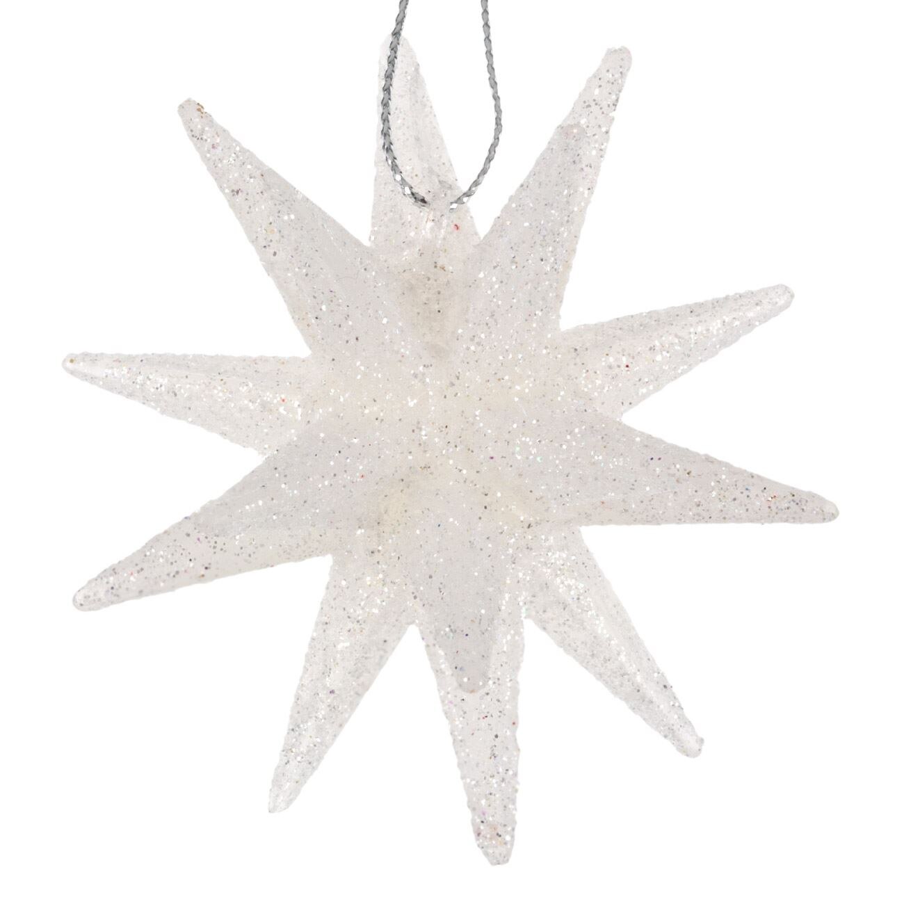 Ornament de brad de Craciun, Marbest Grand Shop, 9 cm , alb