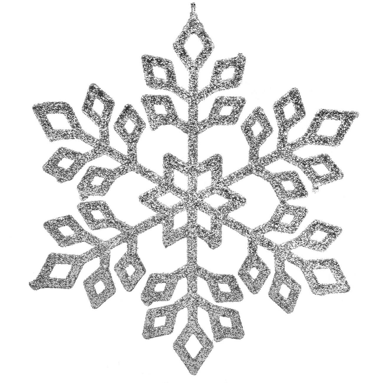 Ornament fulg de brad de Craciun, Marbest Grand Shop, 16 cm , argintiu
