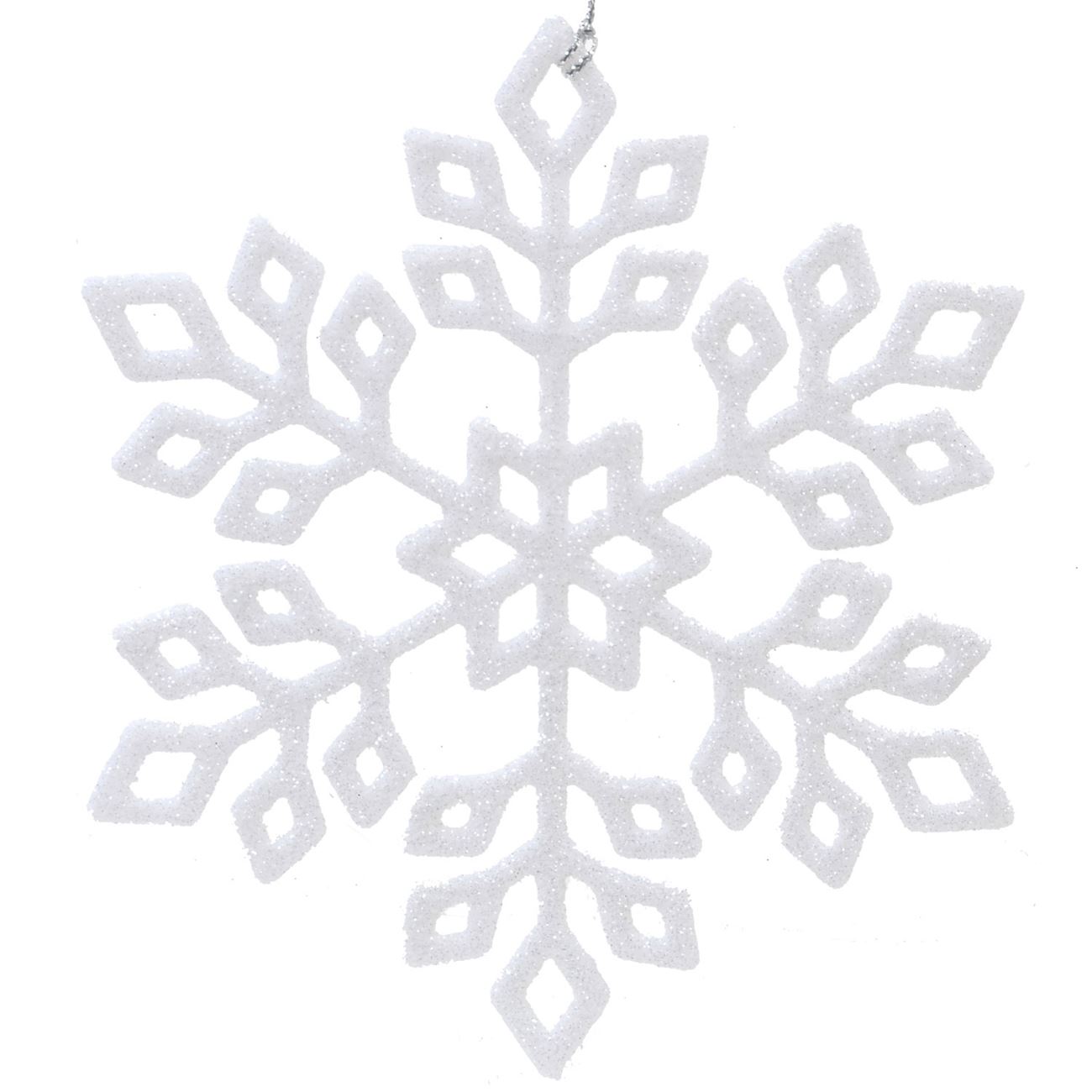 Ornament fulg de brad de Craciun, Marbest Grand Shop, 16 cm , alb