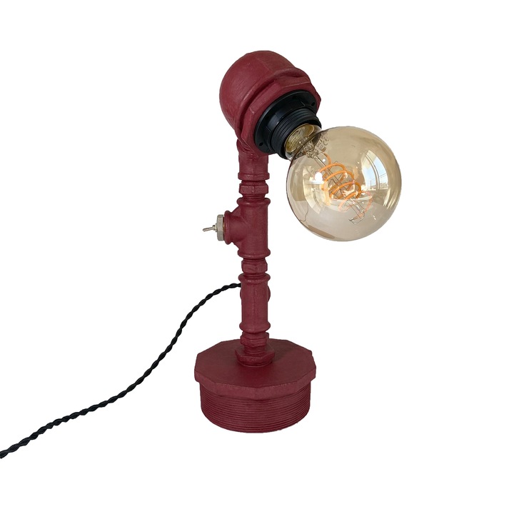 Lampa in stil industrial Lyra, 34 cm, visiniu