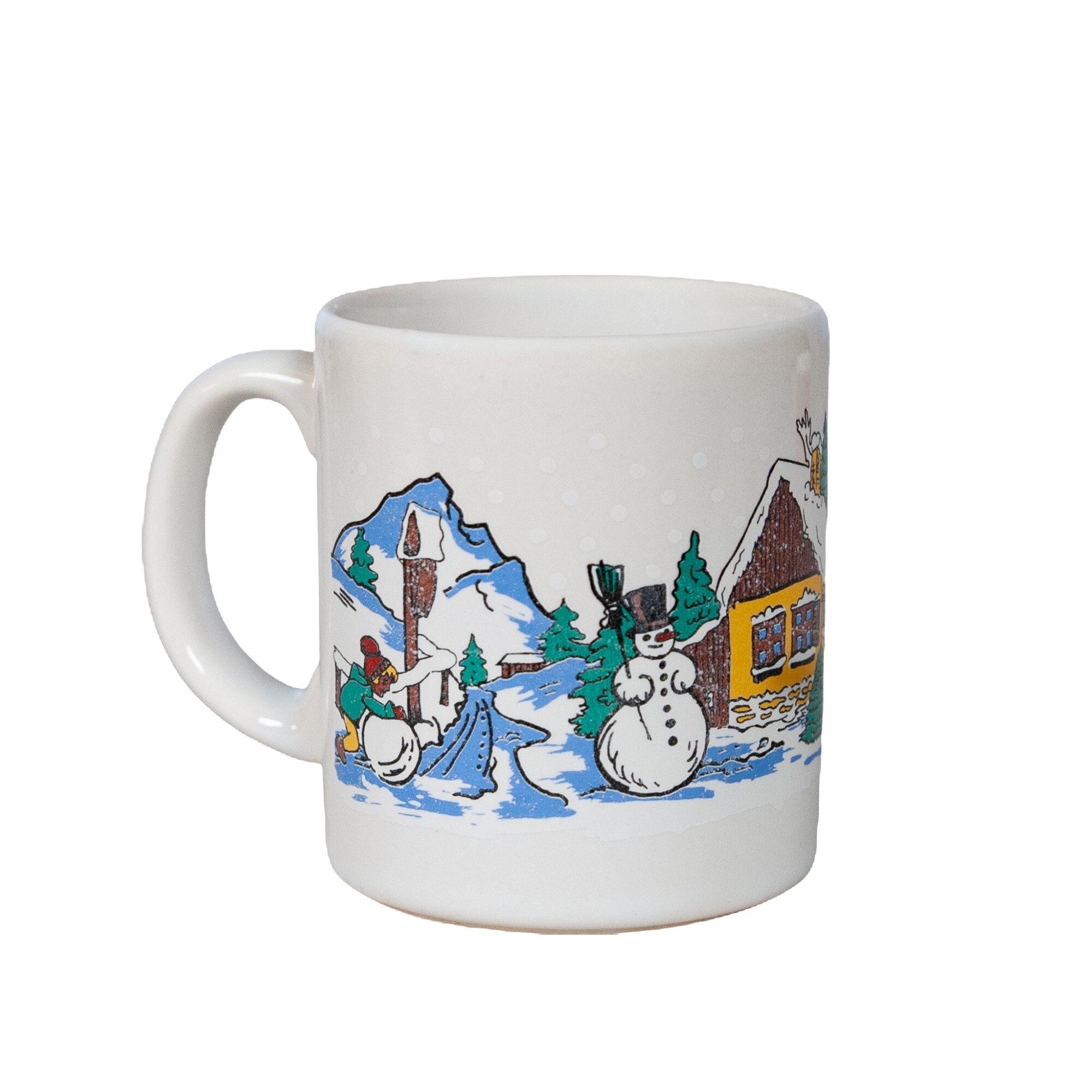 Cana, Cesiro, 260 ml, Alb arctic cu decor peisaj de iarna