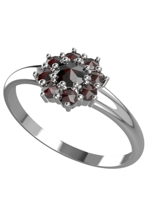 Inel de dama, Granat, Argint