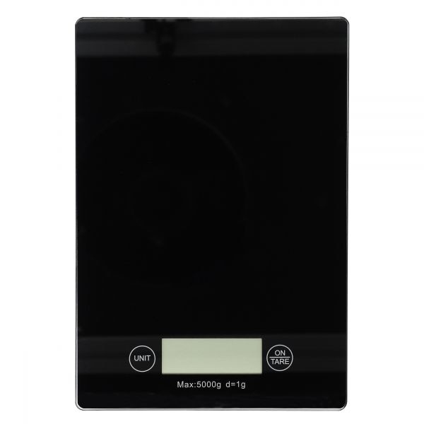 Cantar de bucatarie ElectriX, 5 Kg, Touch, Display, Sticla Neagra