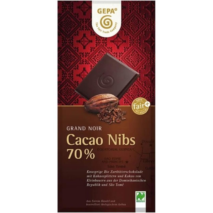 Ciocolata Amaruie 70% Cacao Bio 100 grame Gepa