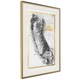 Плакат Artgeist, Raised Relief Map: California, Златна рамка с паспарту, 30 x 45 см