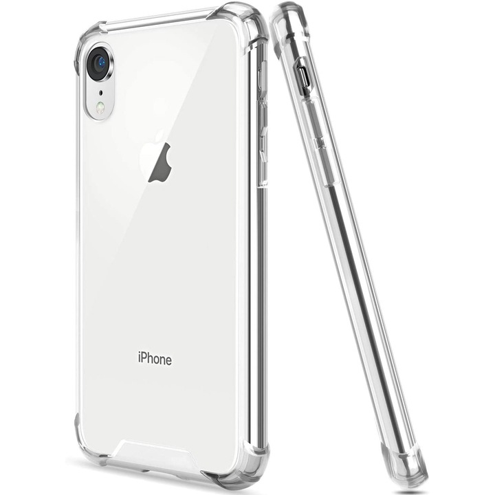 Átlátszó szilikon tok, kompatibilis iPhone XR-rel, vékony, ütésálló