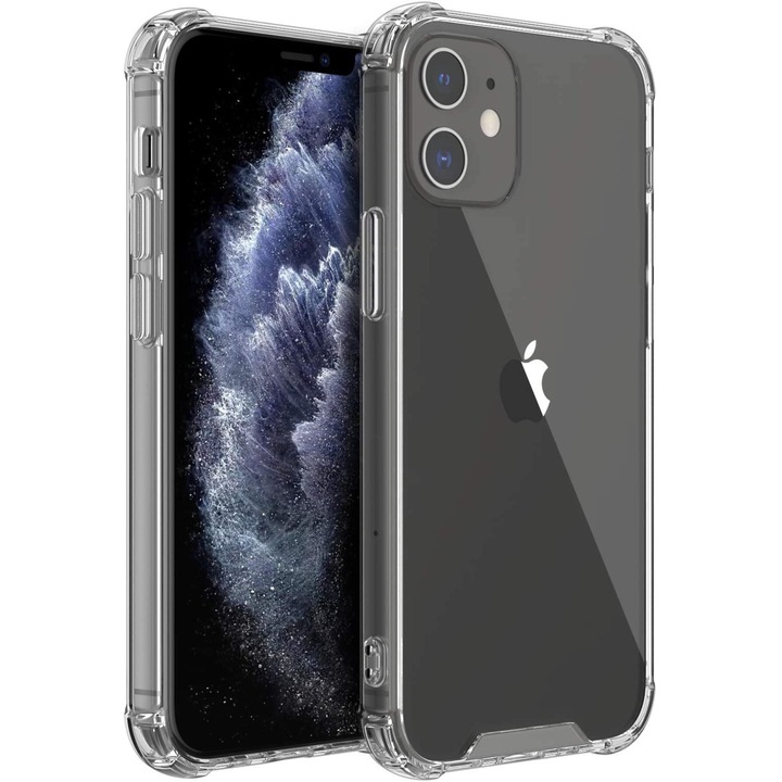 Husa silicon transparenta, compatibila iPhone 12 Mini, slim, antisoc