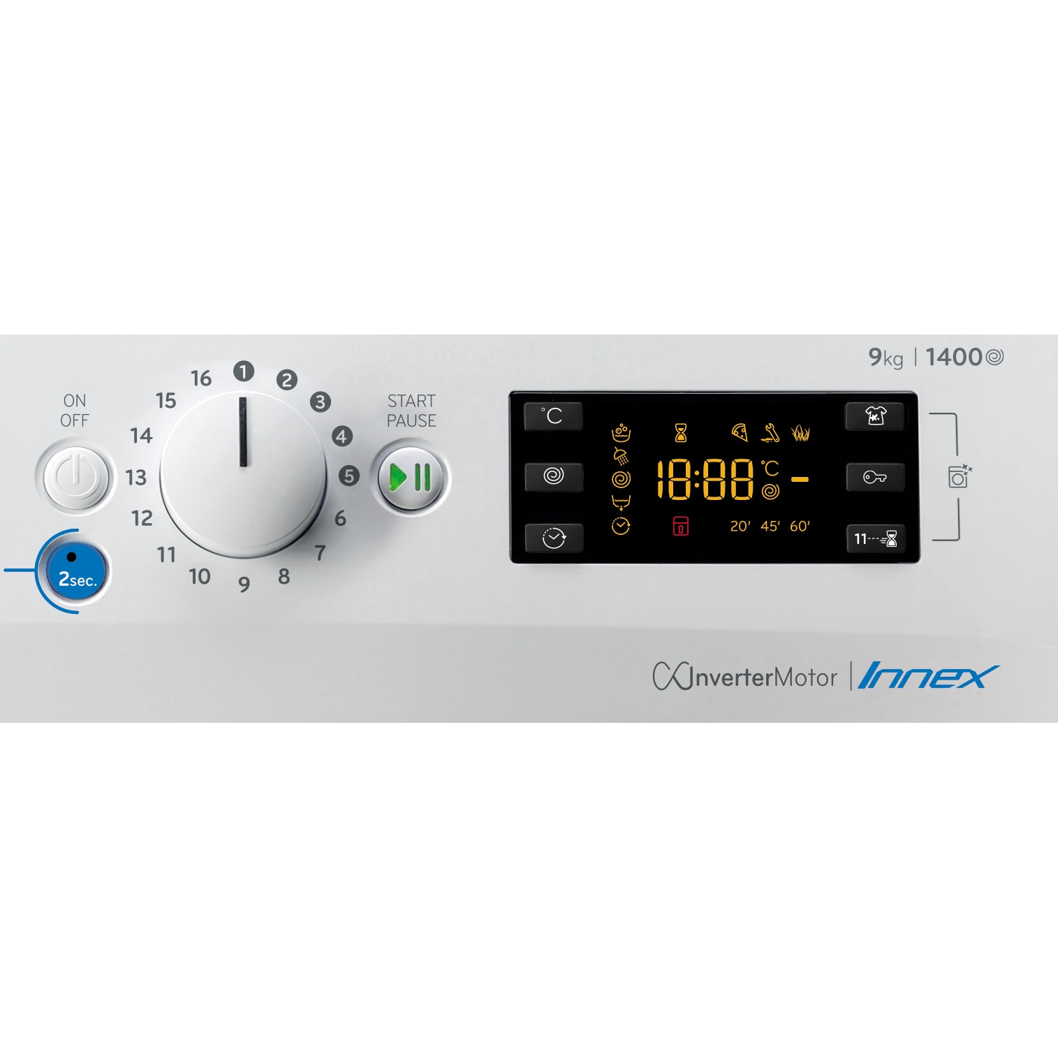 Masina de spalat rufe Indesit INNEX BWE91485XWSEUN, 9kg, 1400 rpm, Clasa B, Push&Go, Motor Inverter, Alb