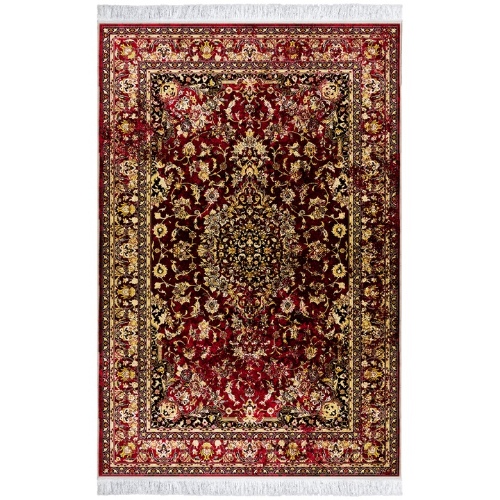 Covor CarpetPlaza, Pseudo Silk Vintage, Poliester, 80x120 cm, Rosu