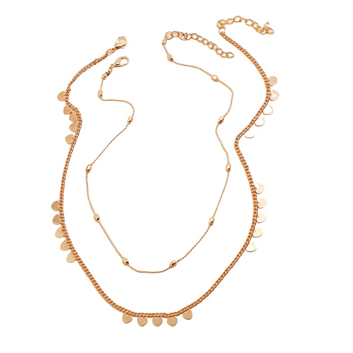 Set 2 coliere, aurii, cu inimioare, Agdis C19, Pursehuit