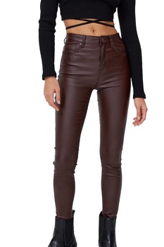 Pantaloni Dallas, din piele ecologica, cu talie inalta si push-up, Bordo Pantaloni Dallas, din piele ecologica, cu talie inalta si push-up, Bordo