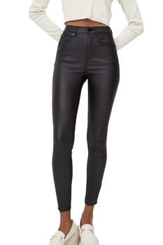 Pantaloni Dallas, din piele ecologica, cu talie inalta si push-up, Negru Pantaloni Dallas, din piele ecologica, cu talie inalta si push-up, Negru