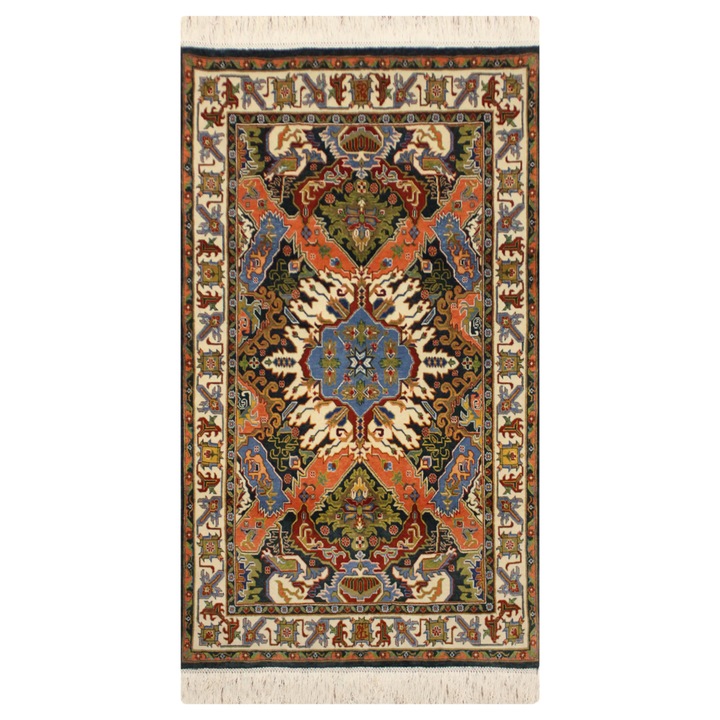 Covor Serapi Khalighi, Carpet Plaza, Lana, Lucrat manual, 153 cm, 10 mm, Maro
