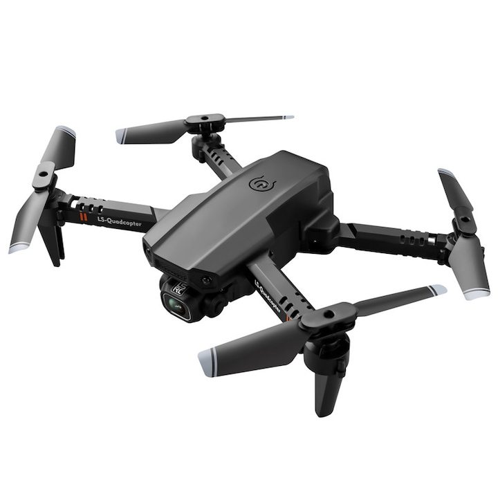 Drona pentru copii HouDeOS™, Camera HD Duala 1080P, 3 x Baterii, Telecomanda pliabila Quadcopter, Rulare 360°, WiFi FPV, Negru