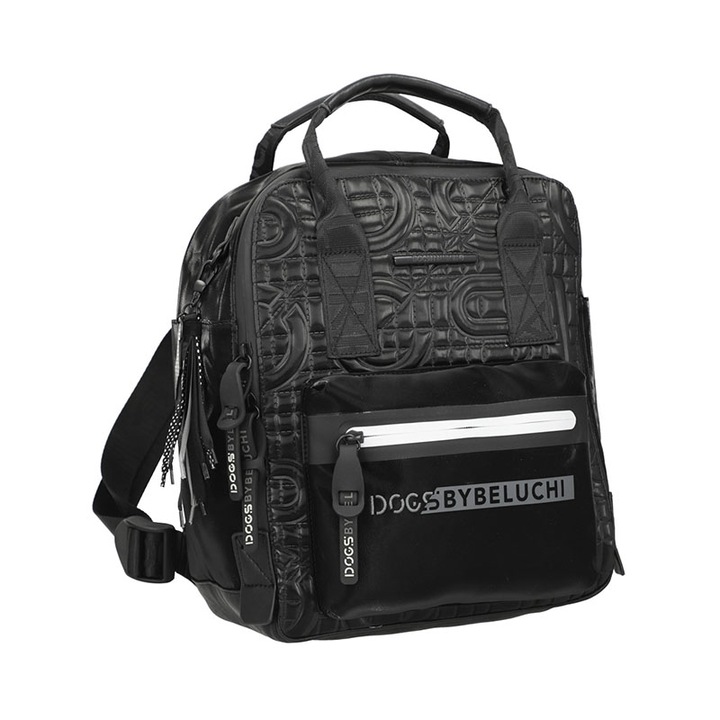 Rucsac dama, Dogs by Beluchi Camelia, 27x32x14, Negru