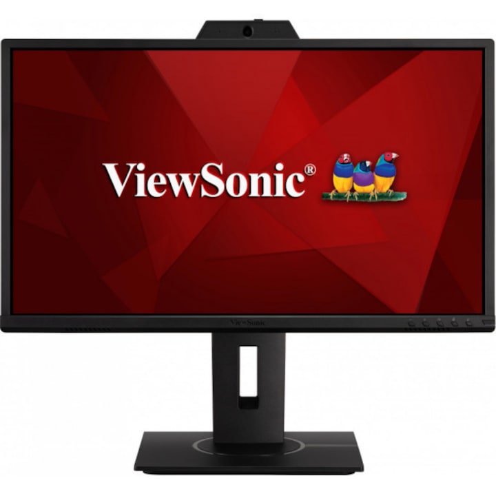 Videokonferencia monitor LED IPS ViewSonic 23.8'', Full HD, 75Hz, 5ms, 2MP webkamera, 2x2W hangszóró, VGA, HDMI, Display Port, USB, VG2440V
