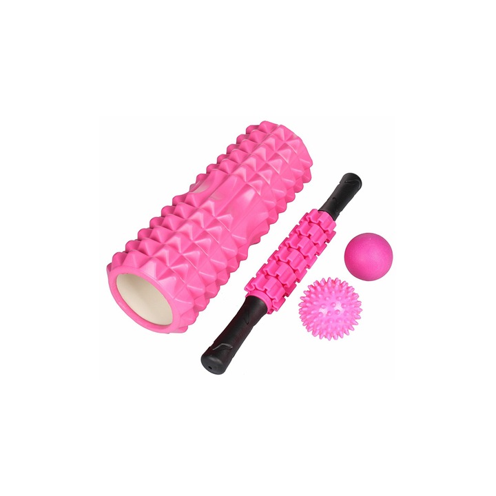 Set masaj Merco Roller IV yoga, roz