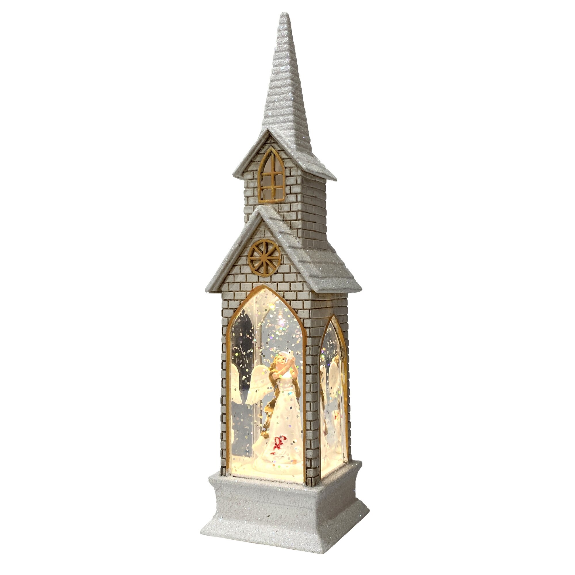 Felinar cu lumina, model inger alb