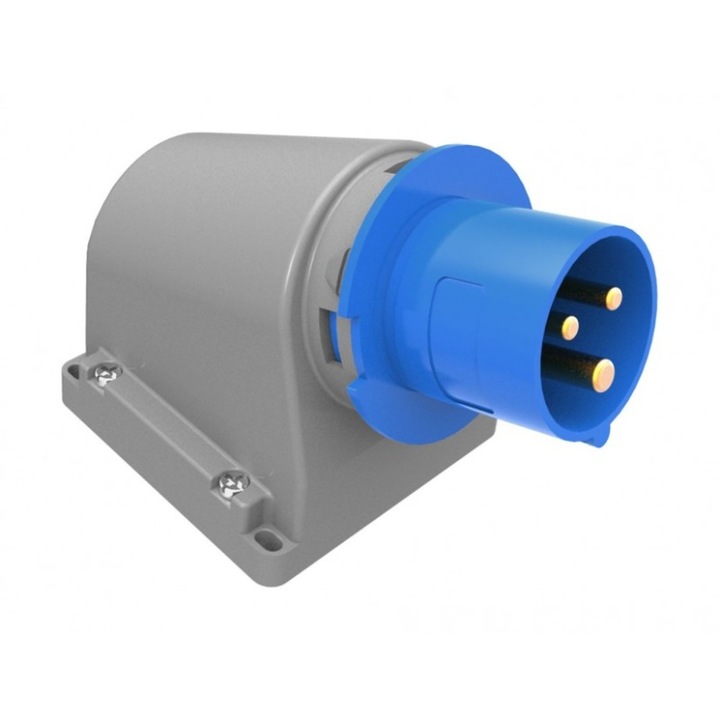 Fisa industriala Bemis BC1-1403-2236, 2P+E, 16A, 220V, aparenta, unghi 90°, IP44