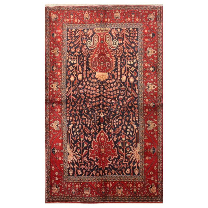 Covor Hamedan Khalighi, CarpetPlaza, Lana, 100 x 160 cm, 10mm, Rosu