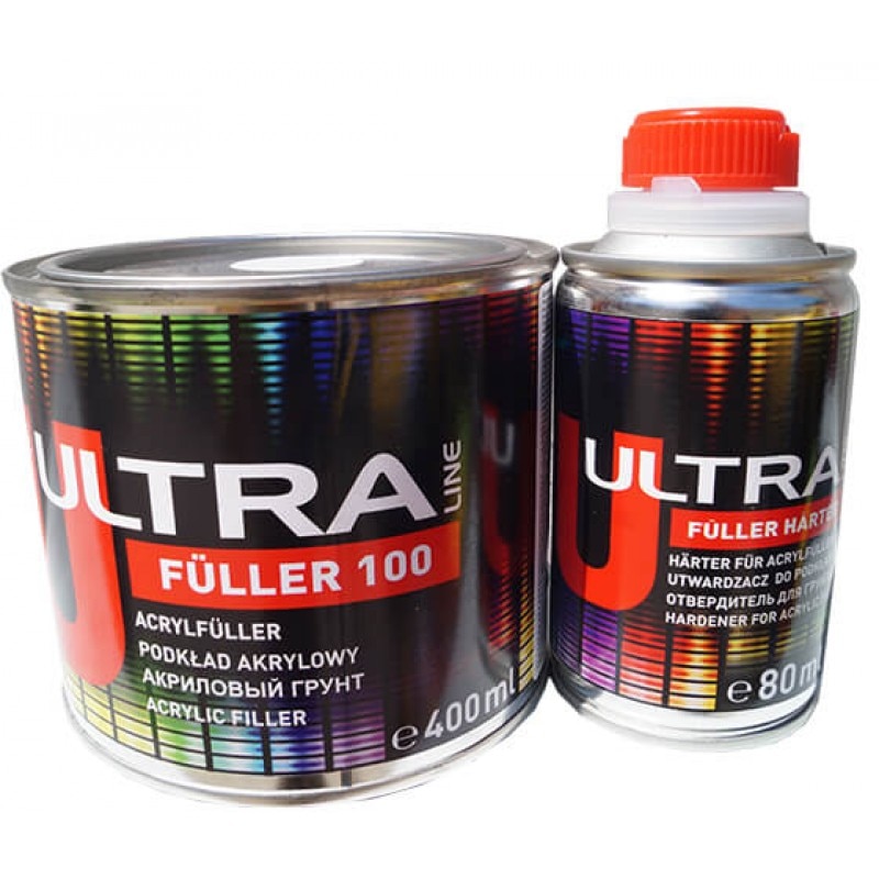 Set Grund Novol Fuller 100 Ultra, alb, 0.4L si intaritor pentru Fuller 100 Ultra, 0.08L