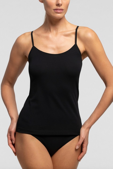 Maiou cu bretele subtiri Cotton Planet, Pompea, Negru