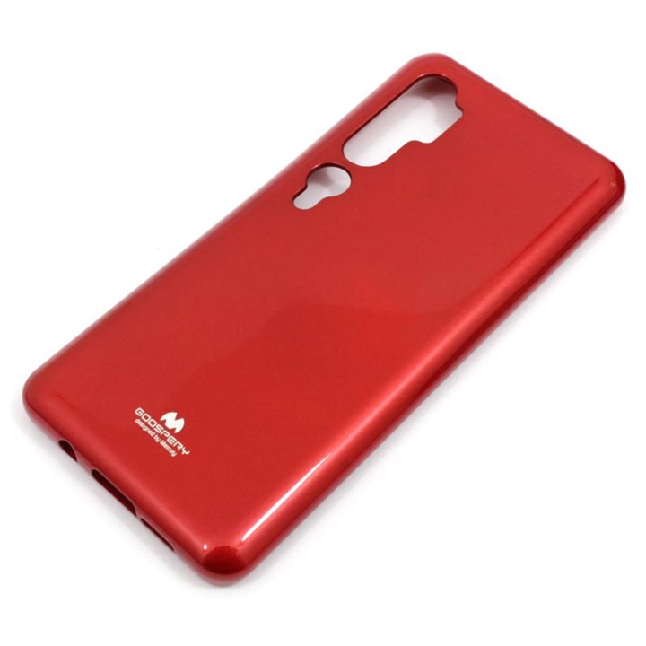 Калъф, Mercury Goospery Jelly, Съвместим с Xiaomi Mi Note 10/10 Pro, Червен