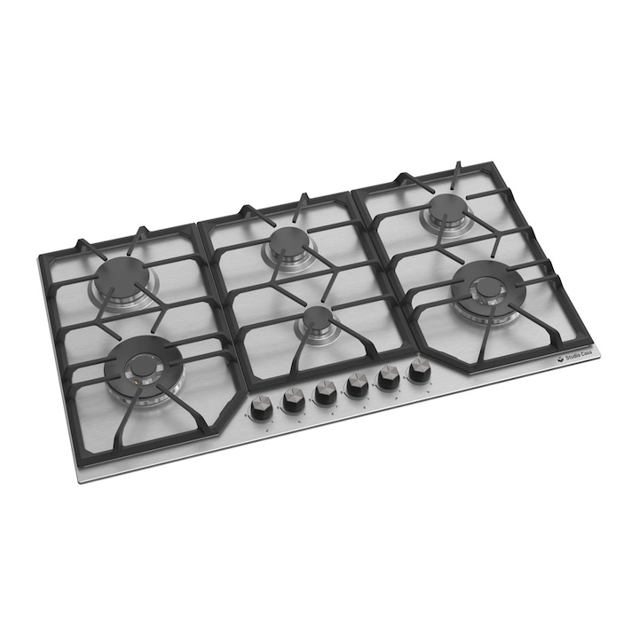 Plită pe gaz Klarstein Firetale, 5 arzătoare din aluminiu, 70 cm, includ furtun și reductor de presiune