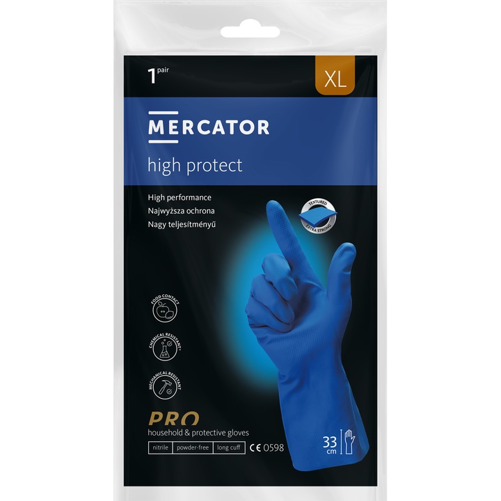 Set 2 manusi albastre nitril High Protect marime XL