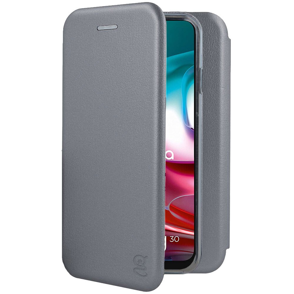 Husa pentru Motorola Moto G30 - tip carte, inchidere magnetica, Gekko Elegance - SILVER