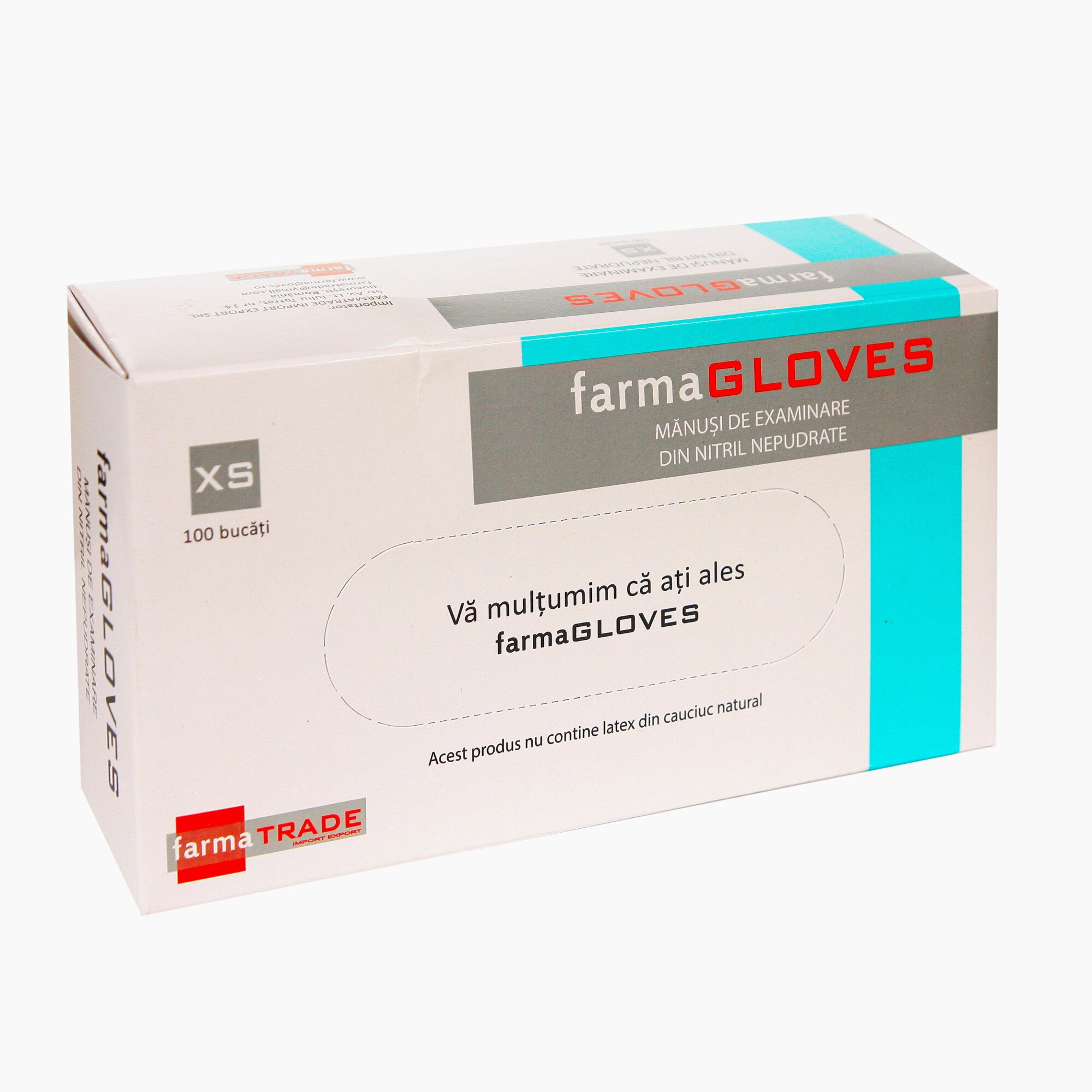 Set 100 buc manusi Medicale Nitril Nepudrate Albastre Marime XS