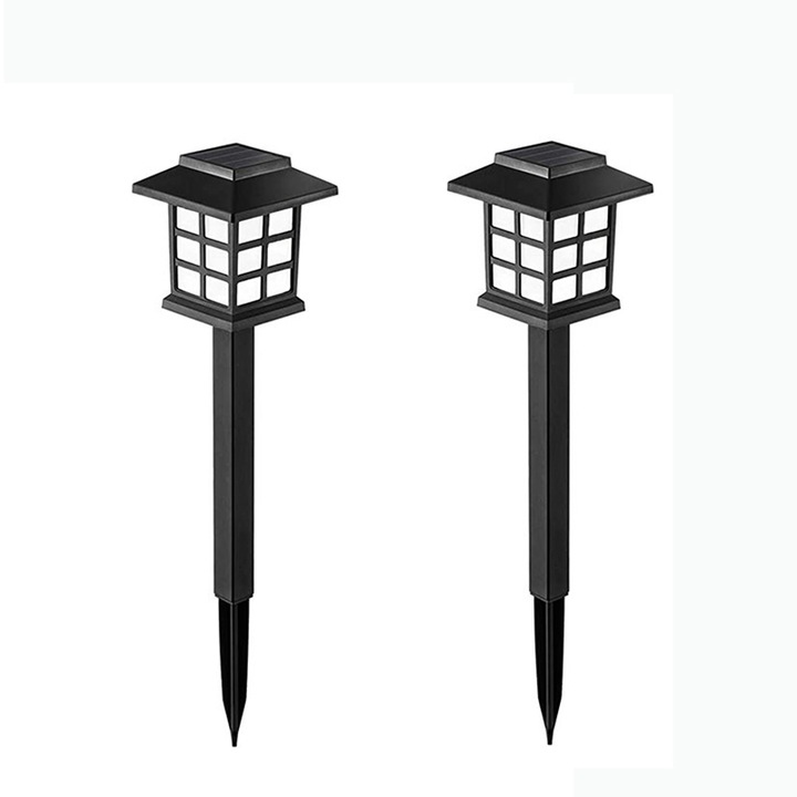 2 db BOMSTOM™ napelemes kerti lámpa készlet, vízálló, IP65, LED, 0,02 W, 8,6 x 38 cm, fekete
