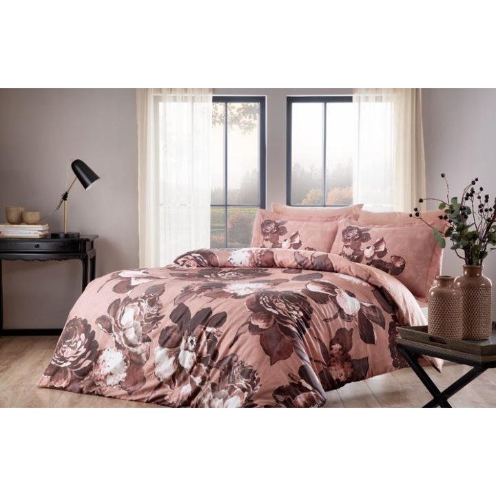 Szatén dupla ágynemű szett, 6 db-os, Tac, 240x260 cm, DELUX Digital Avila